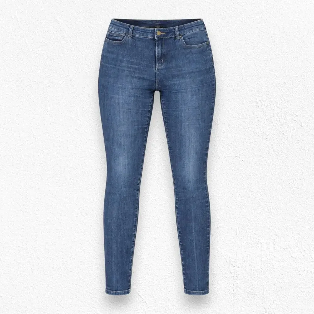 Michael Kors Medium Wash Mid Rise Ankle Classic Designer Skinny Jeans Size 8